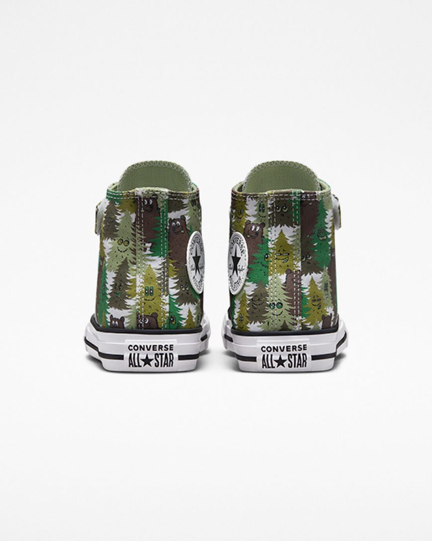 Tenisky Vysoke Converse Chuck Taylor All Star Easy-On Forest Camo Chlapcenske Biele Zelene | SK PGSCJ1